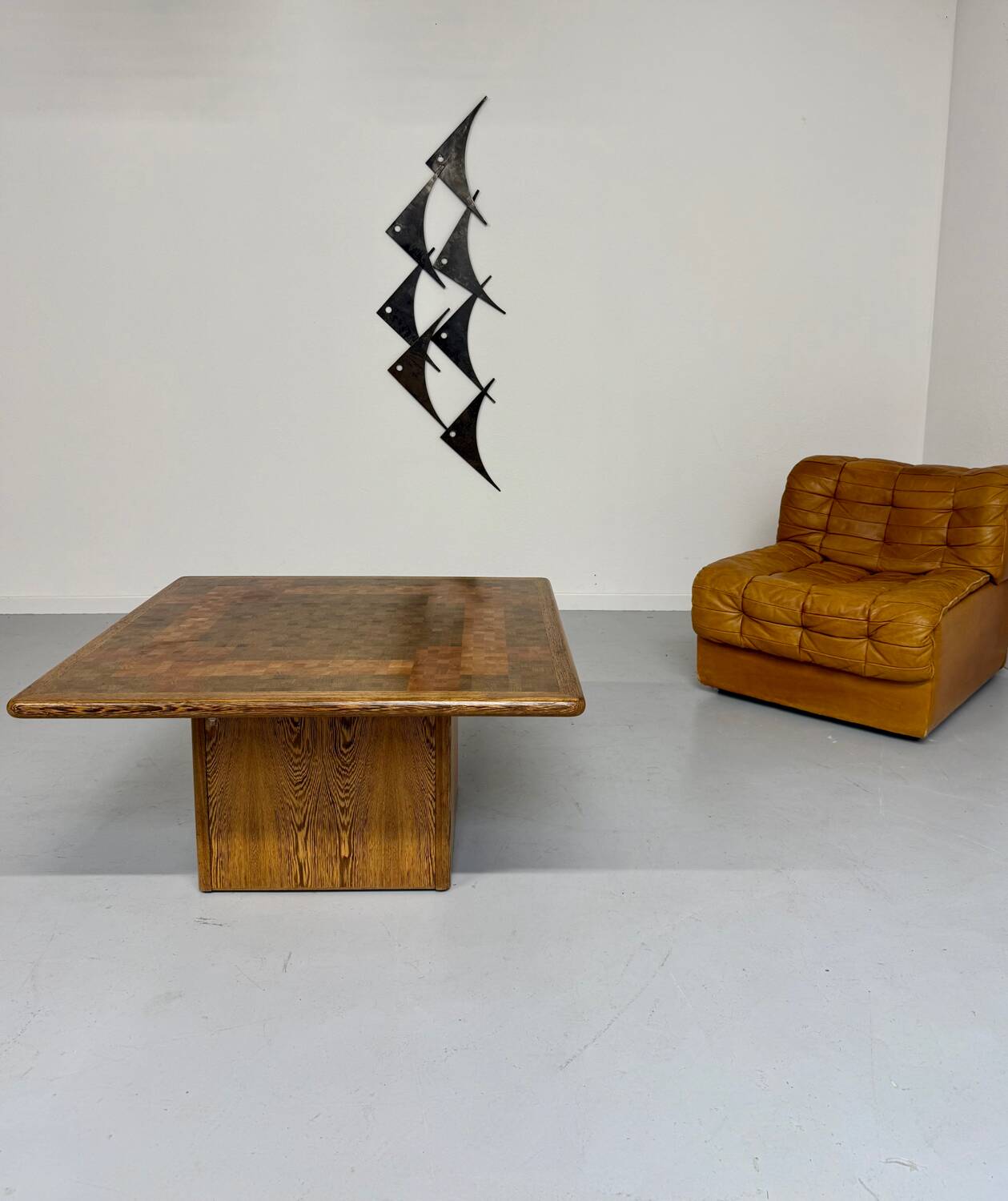 Scandinavian design marquetry wood coffee table by rolf middel and lindum