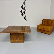 Scandinavian design marquetry wood coffee table by rolf middel and lindum