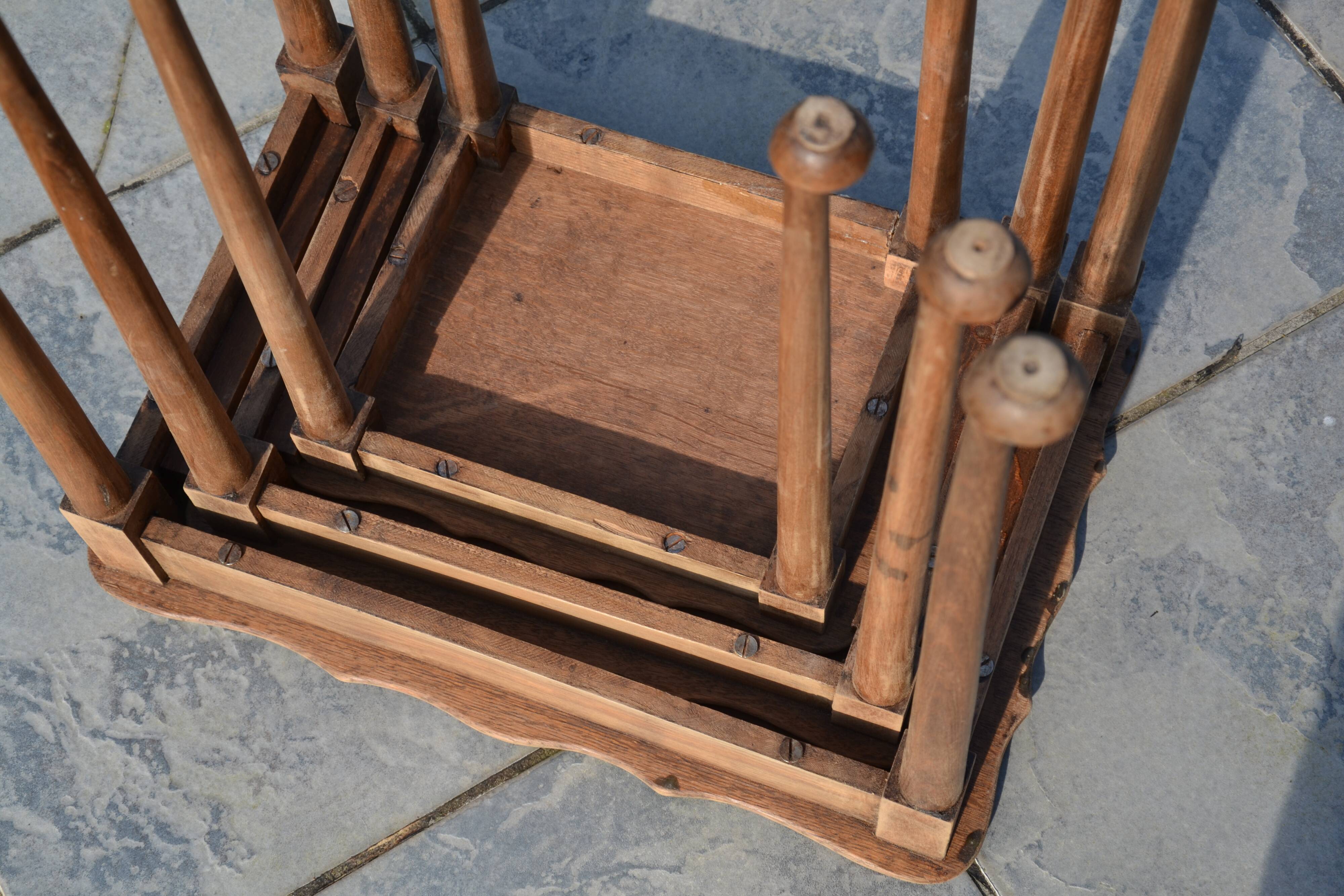 Nesting tables in oak from the 1930s.
