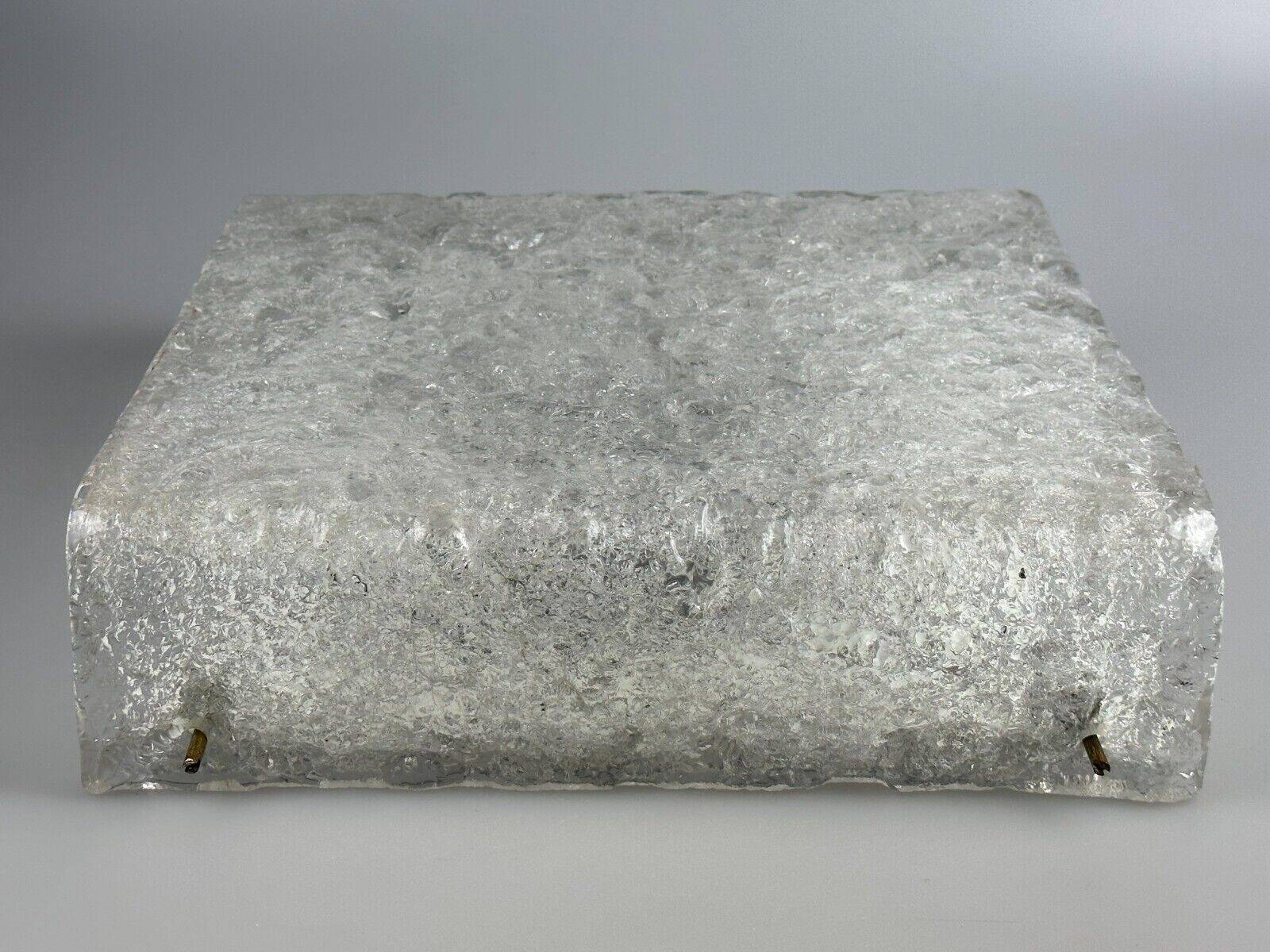 60s 70s ice glass flush mount ceiling lamp by Kaiser Leuchten Germany