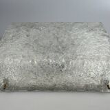 60s 70s ice glass flush mount ceiling lamp by Kaiser Leuchten Germany