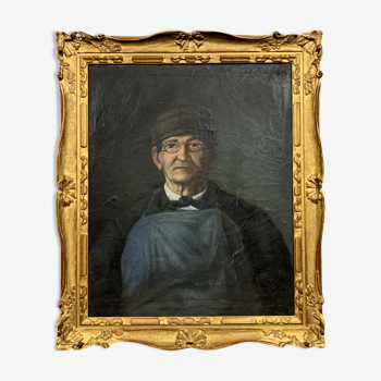 Huile sur toile figurant un portrait d'homme, École française de la fin du XIXème siècle