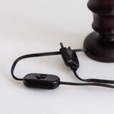 Turned wooden torch-shaped lamp base, 1930s/1940s