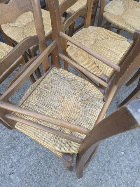 Pair of rush-seated chairs