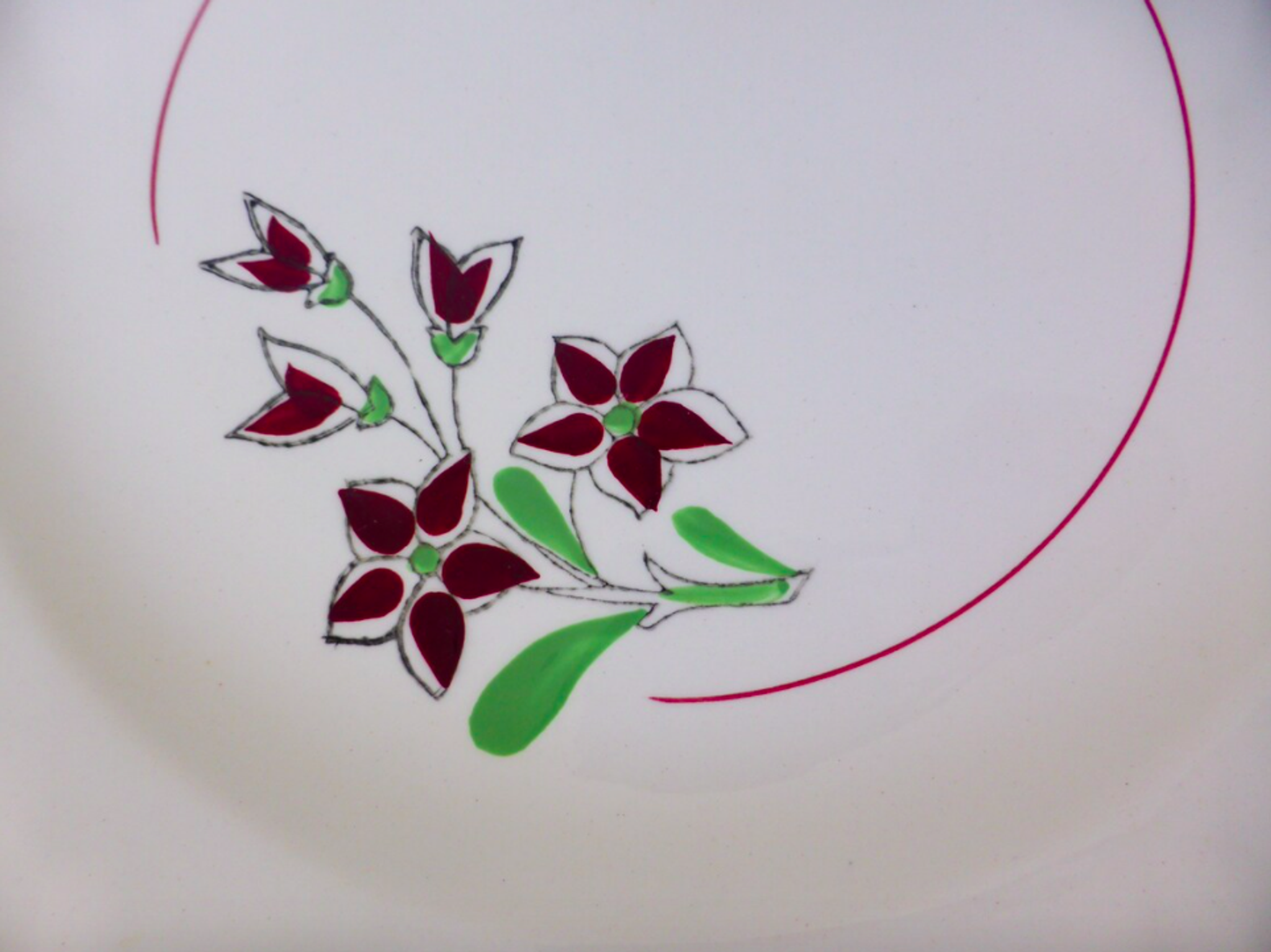 Set of 4 vintage porcelain dinner plates from the Salins factory