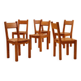 Chaises en orme massif, 1980’s