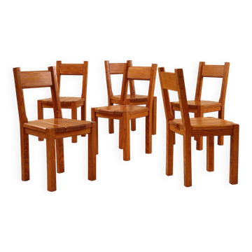 Solid elm chairs, 1980s