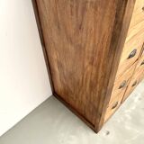 Vintage workshop furniture with 24 drawers in solid pine – 1950s