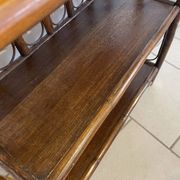Shelf on rattan and bamboo legs from the 70s