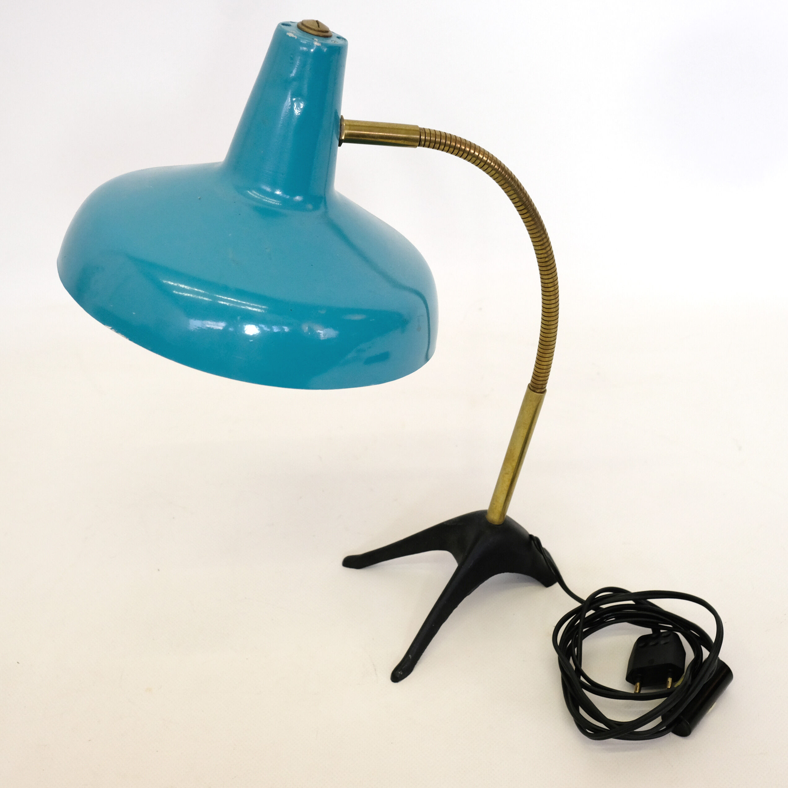 Turquoise modernist lamp from the 50