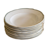 Set of 12 porcelain soup plates collection ''Juan'' Sarreguemine Digoin 1950