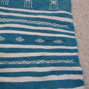 Tapis kilim bleu berbère fait à la main 200x115cm