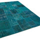 Handmade oriental contemporary 200 cm x 298 cm blue patchwork carpet