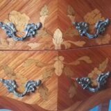 Pair of Louis XV style bedside tables in marquetry