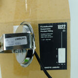 Glashuette Limburg pendant light white cylindrical glass shade and chrome 1970s - 2 available