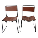 Stacking Chairs by Giandomenico Belotti for Alias, 1980s in leather