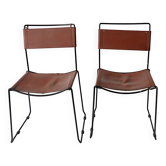Stacking Chairs by Giandomenico Belotti for Alias, 1980s in leather