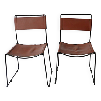 Chaises Empilables par Giandomenico Belotti pour Alias, 1980s en cuir