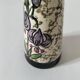 Vintage cream ceramic vase with purple floral decoration and gold highlights