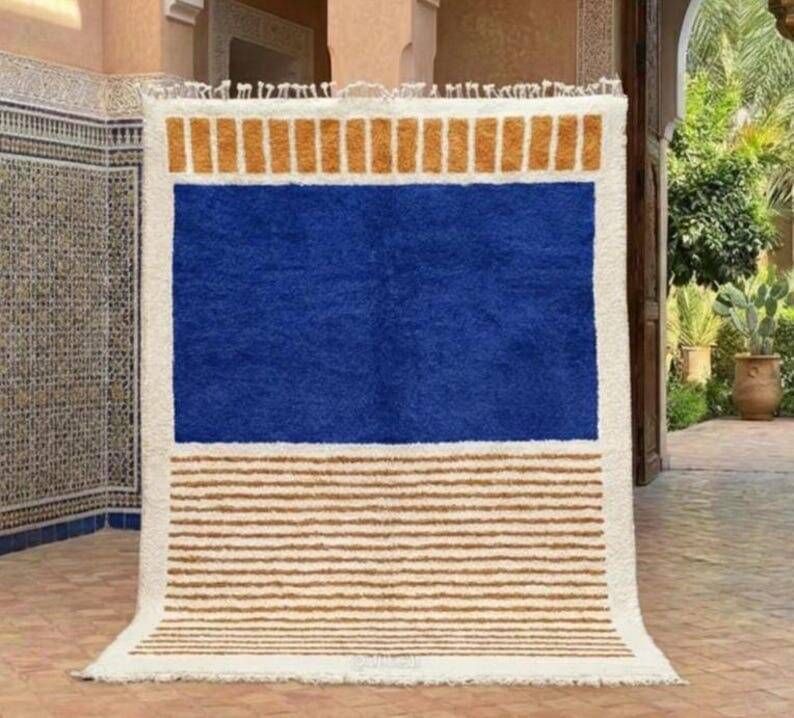 Handmade pure wool rug with colourful patterns 1.5/2.5 m