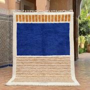 Tapis traditionnel en laine pure fait main à motifs colorés