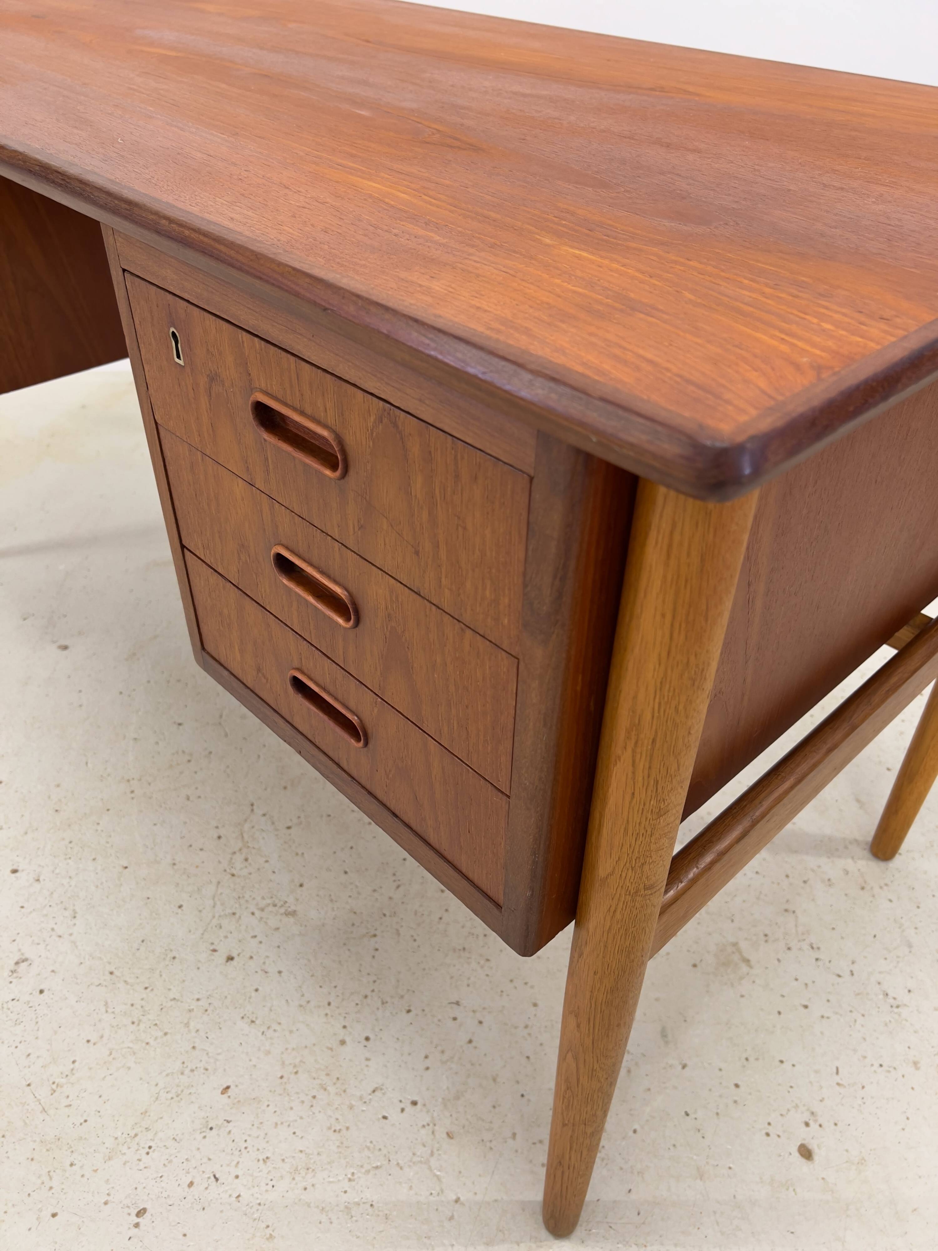 Danish Teak & Oak Desk, 1960s.