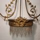Gold metal chandelier and three-light beads