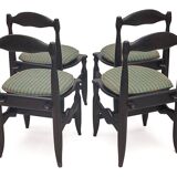 Set of 4 chairs by Guillerme and Chambron