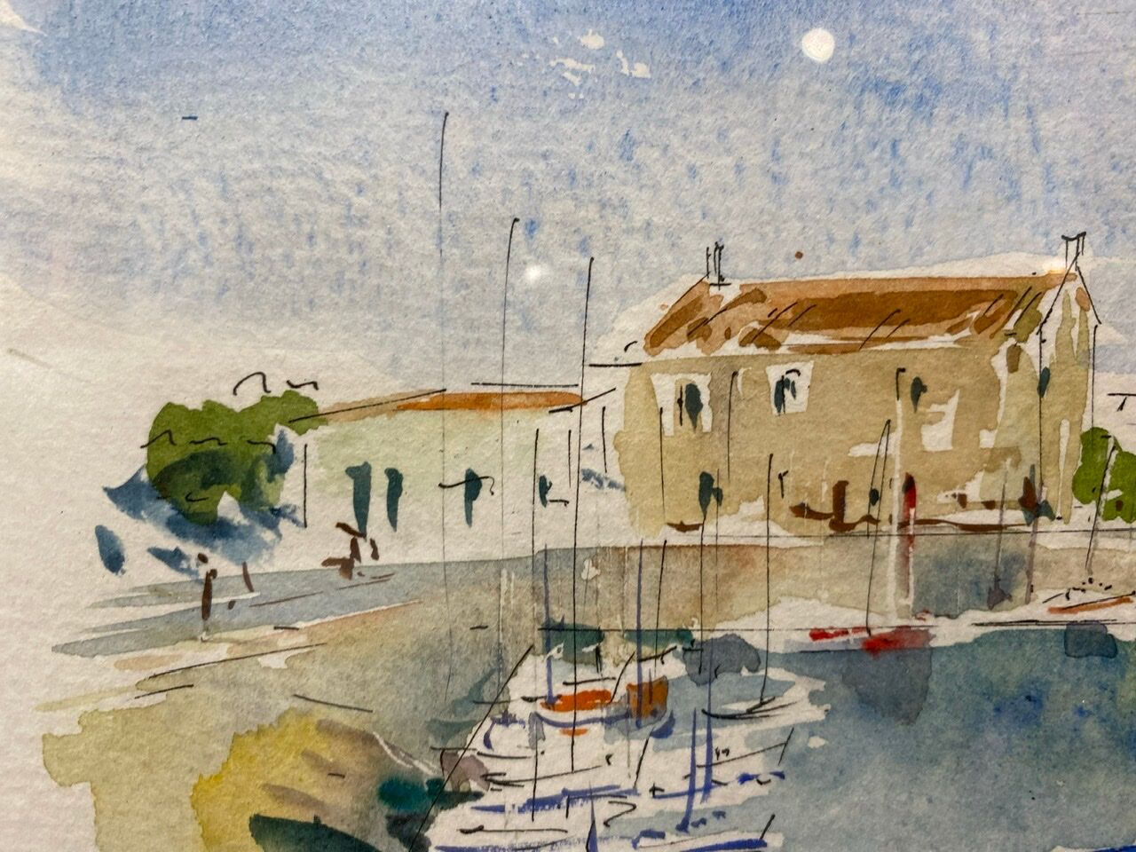 Painting, watercolor, Navy, signed and dated XX century