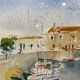 Painting, watercolor, Navy, signed and dated XX century