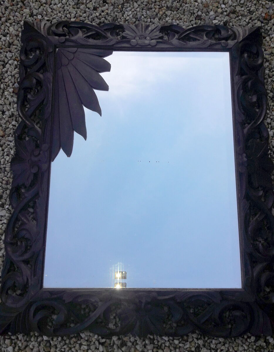 Miroir en bois sculpté ajouré 90x114cm