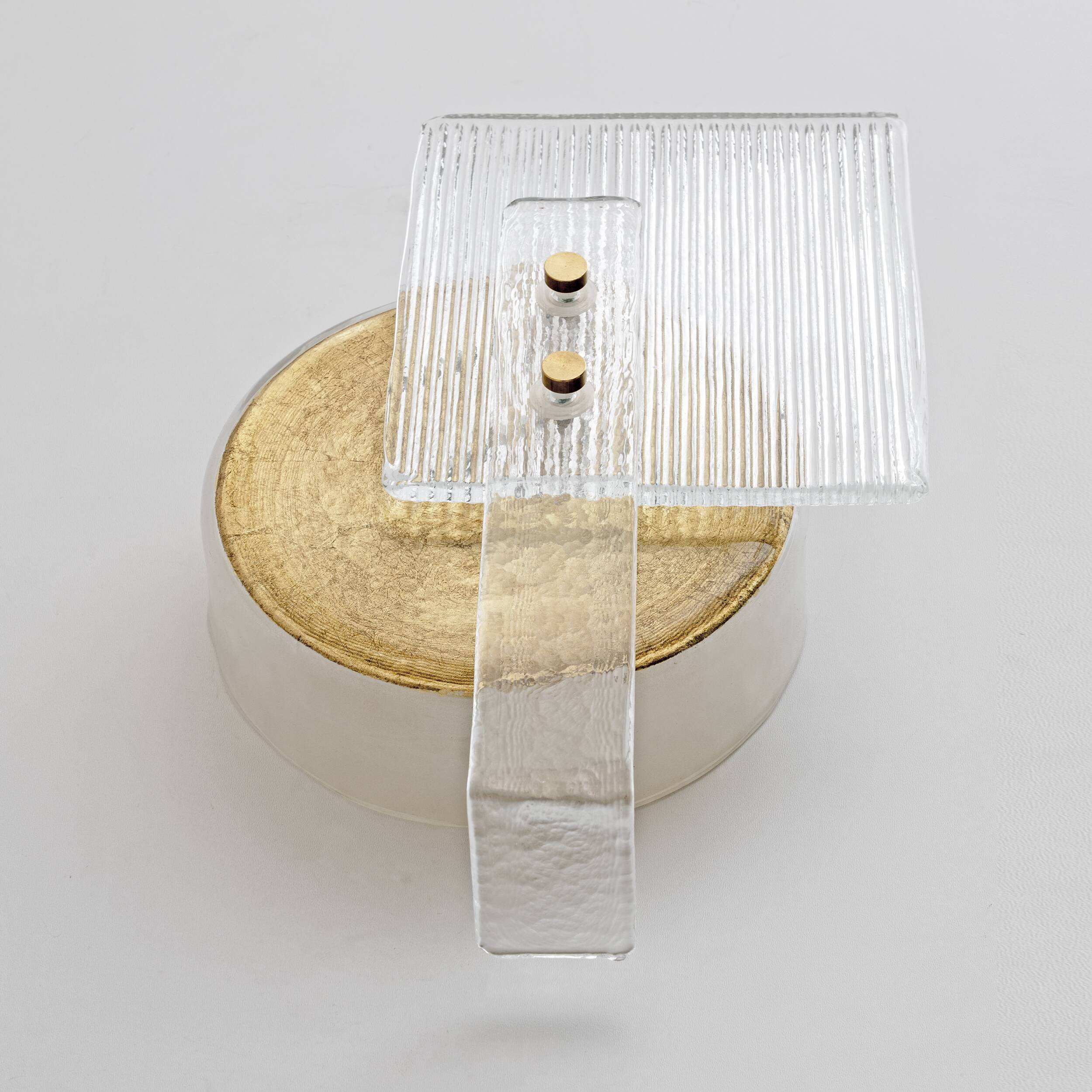 Pair of Art Deco Murano Glass Sconces with Gold Texture, Italy, 21st Century