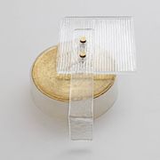 Pair of Art Deco Murano Glass Sconces with Gold Texture, Italy, 21st Century