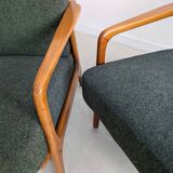 Fauteuils vert forêt du milieu du siècle des années 1960