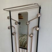 Wall-mounted coat rack with 8 hooks, vintage 50/60