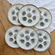 6 assiettes à huîtres vintage Moulin des Loups faïence dégradé bleu gris