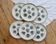 6 assiettes à huîtres vintage Moulin des Loups faïence dégradé bleu gris