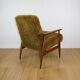 Armchair 'Lis', 1970s brown vintage khaki / olive long hair Rudy boucle design Henryk Lis - 2 pieces available