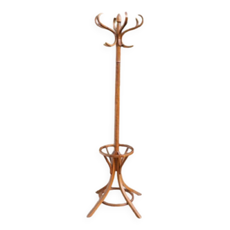 BAUMANN parrot coat rack dark beech umbrella stand olive head