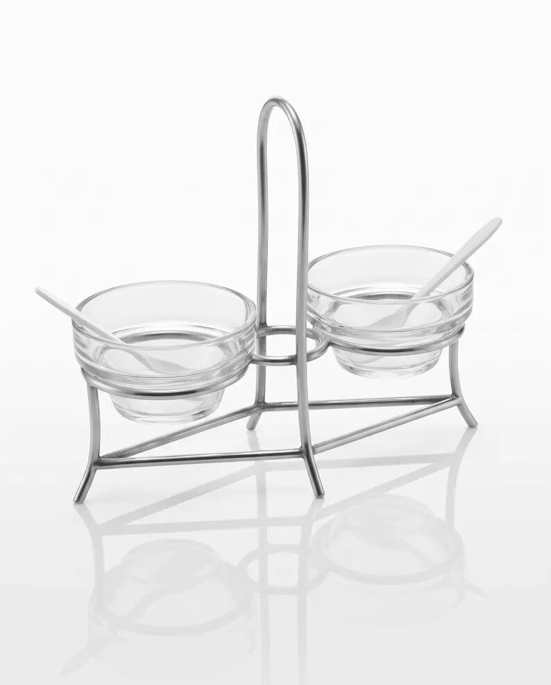 Antique condiment server – Salt / Pepper in silver-plated metal