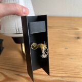 Pair of vintage glass/metal wall lights / circa 1950s 1960s