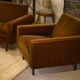 Ensemble canapé et 2 fauteuils en velours marron 1960’s