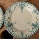 Set of 4 old opaque porcelain plates from Gien, Venice Terre de fer model