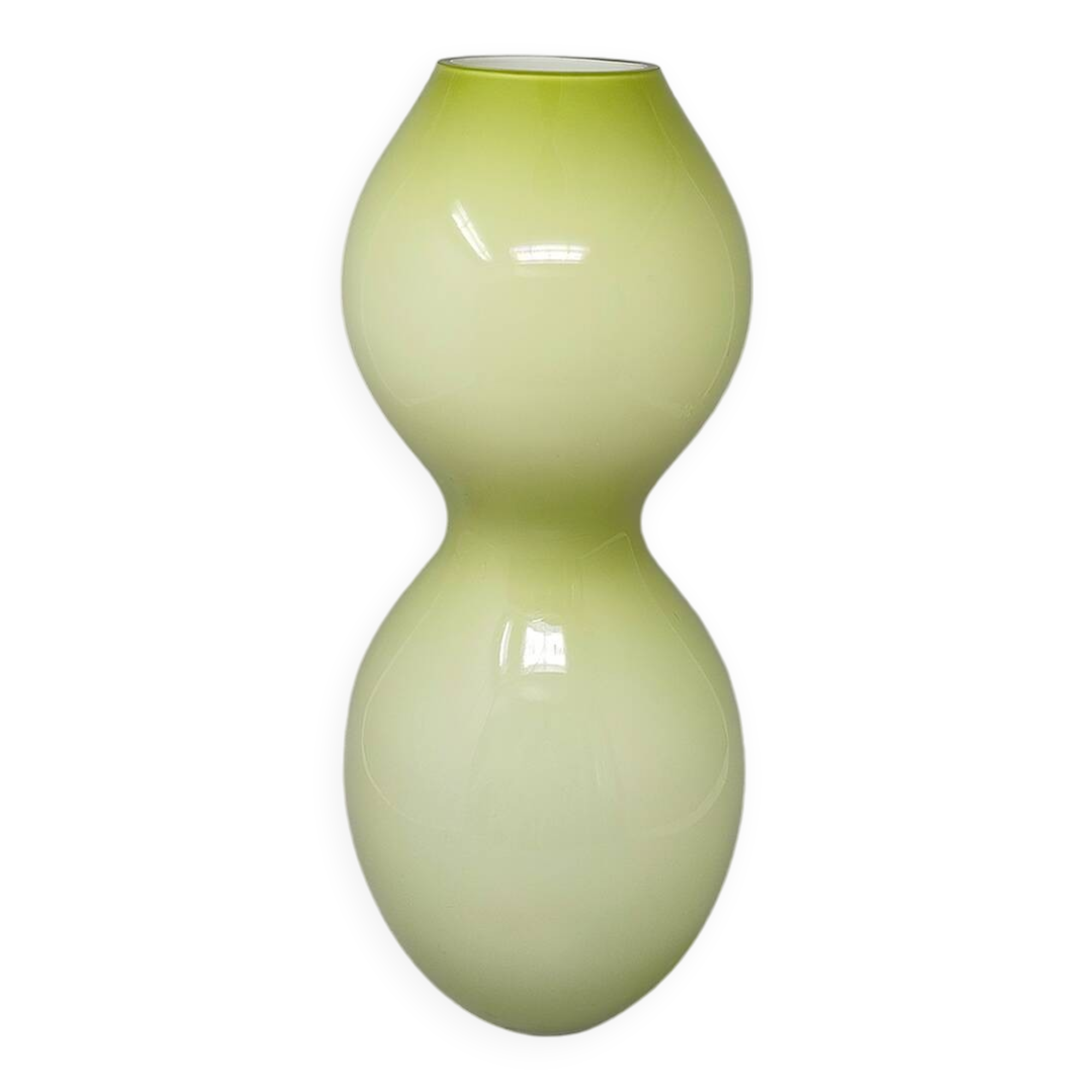 1970s Astonishing Space Age Green Vase in Murano Glass. Made in Italy