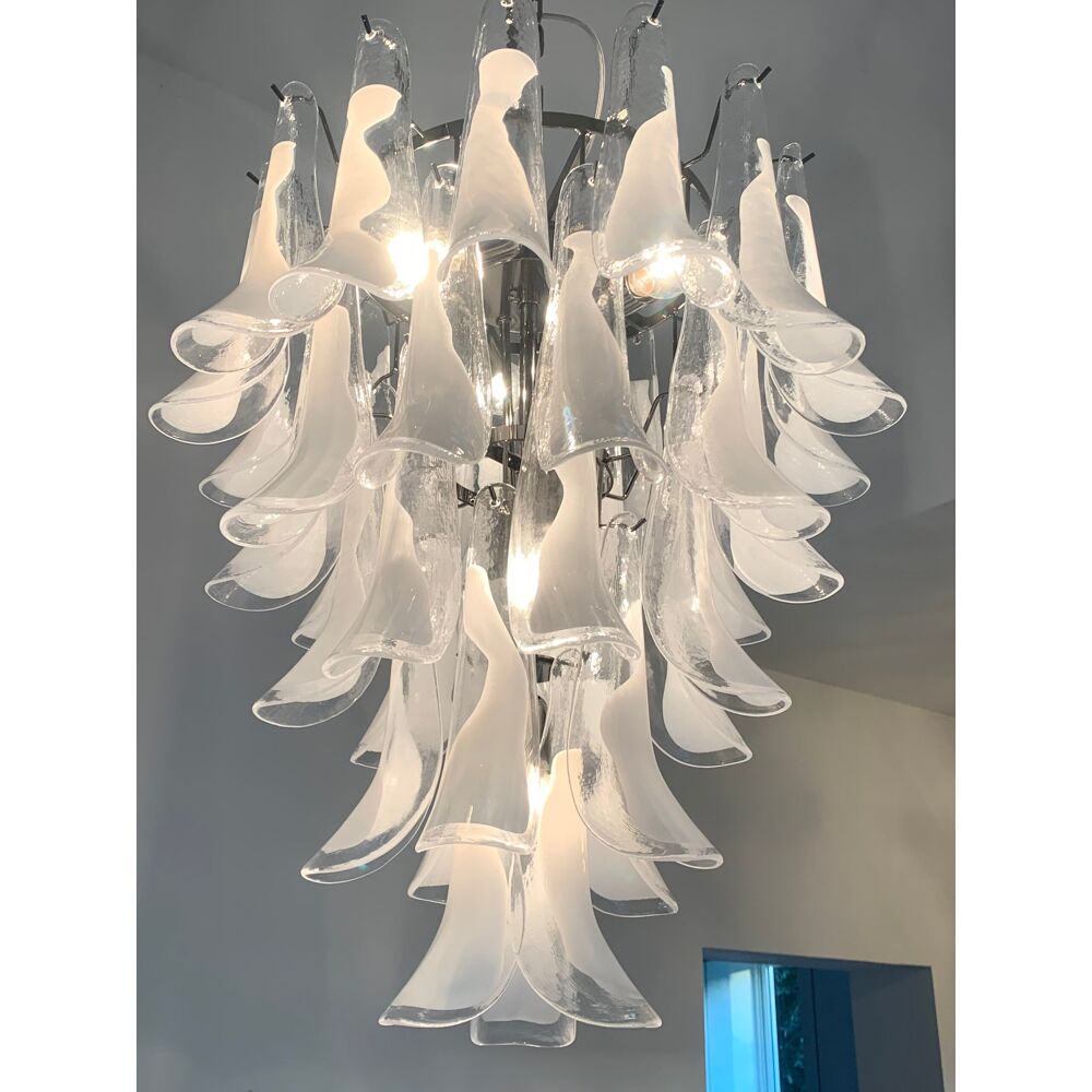 Lustre en cascade en verre de murano