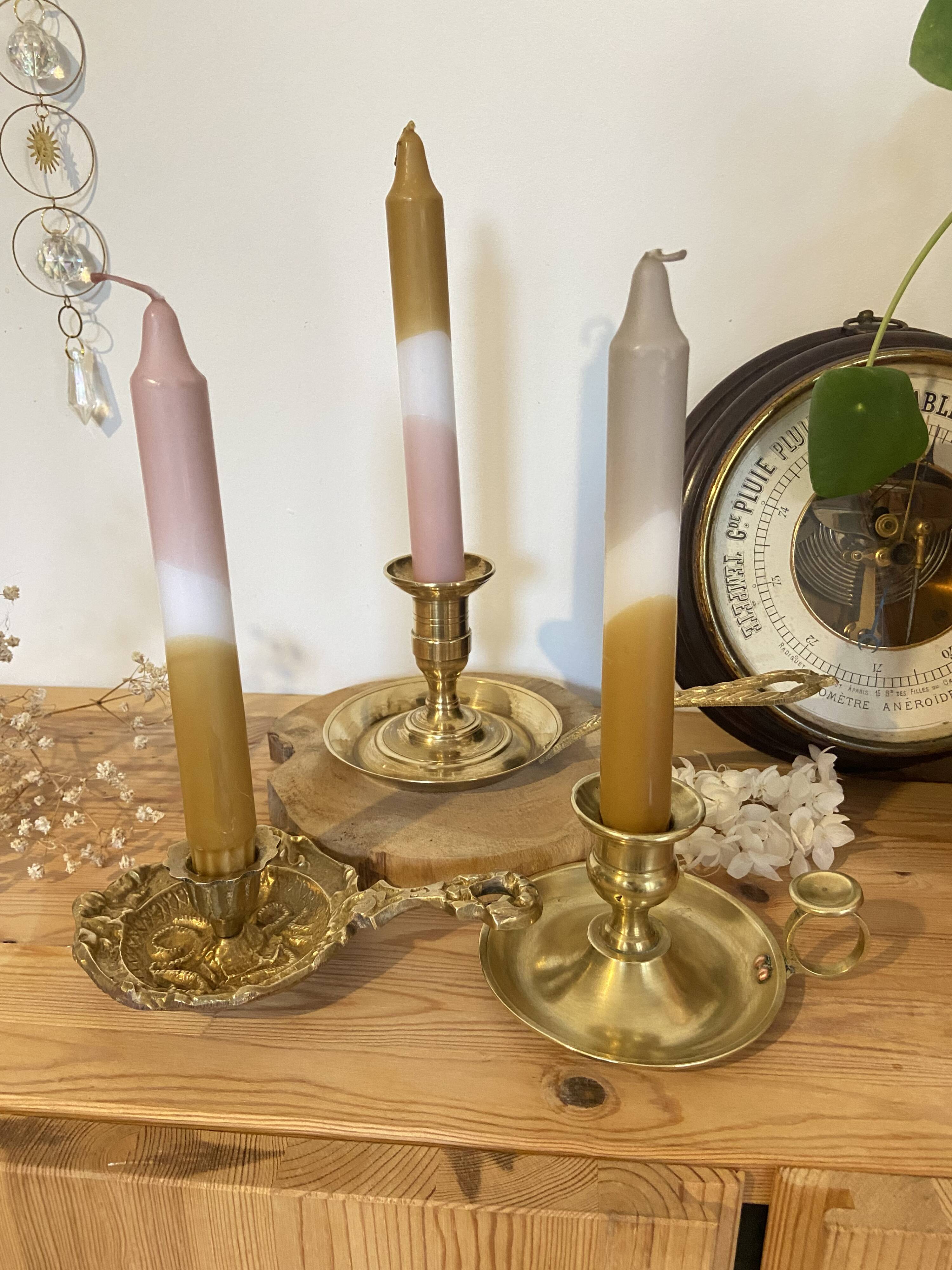 Antique Brass Candle Holder "Cell Rat" - Rustic Elegance