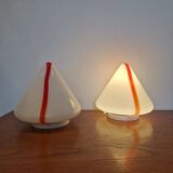Pretty pair of "Mico" Lamps/Sconces in Murano glass by Renato Toso for Leucos 80's