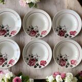 6 antique deep plates in faience from badonviller