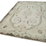 Hand-knotted decorative turkish beige rug 195 cm x 303 cm - 36570