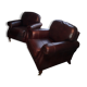 Paire de fauteuil cuir de style Napoleon III